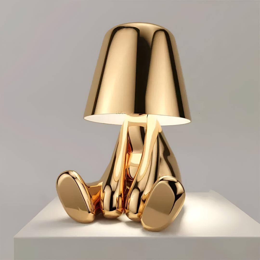 Modern Person Table Lamp With Cordless Rechargeable Touch Dimming Design