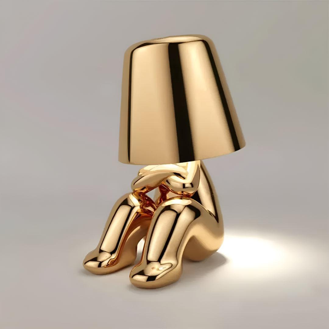 Modern Person Table Lamp With Cordless Rechargeable Touch Dimming Design