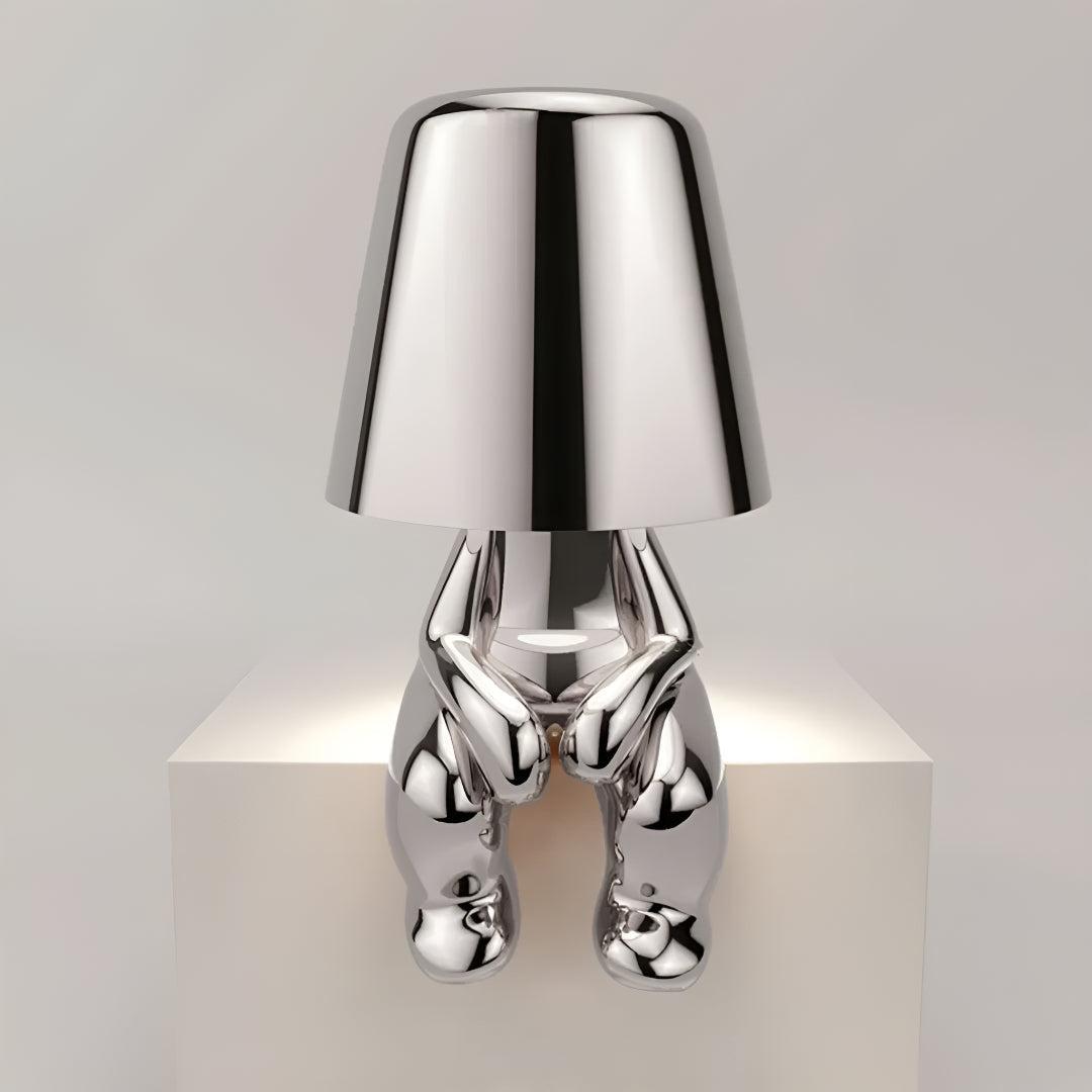 Modern Person Table Lamp With Cordless Rechargeable Touch Dimming Design