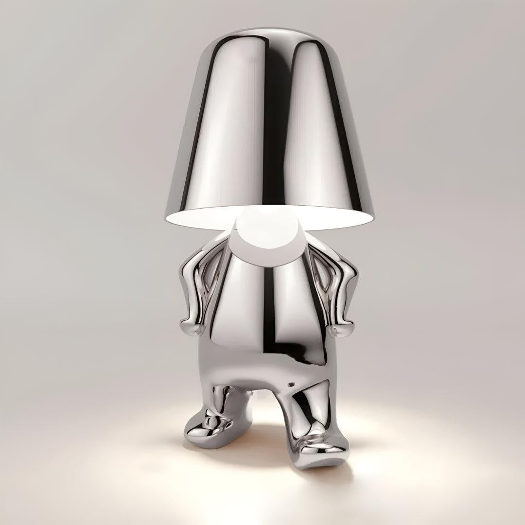 Modern Person Table Lamp With Cordless Rechargeable Touch Dimming Design