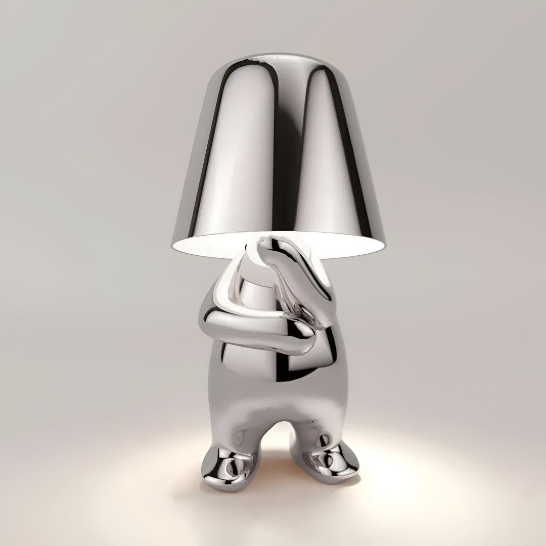 Modern Person Table Lamp With Cordless Rechargeable Touch Dimming Design