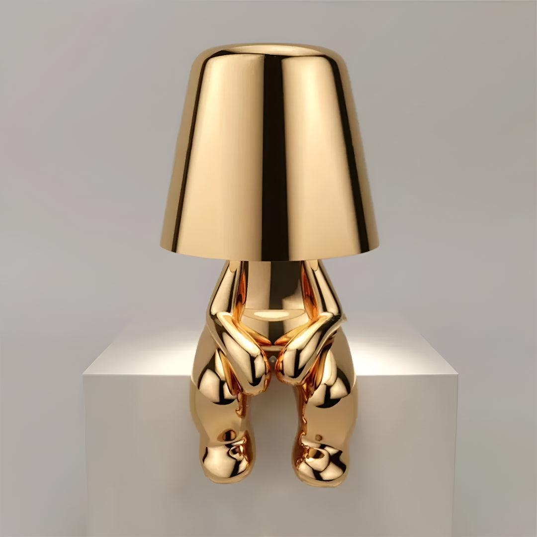 Modern Person Table Lamp With Cordless Rechargeable Touch Dimming Design