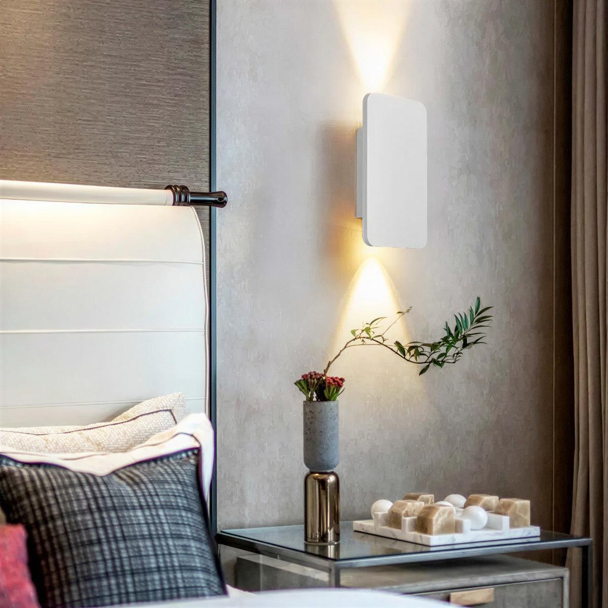 Modern Rectangular Wall Sconce Light With Dual Up Down Beam Lighting
