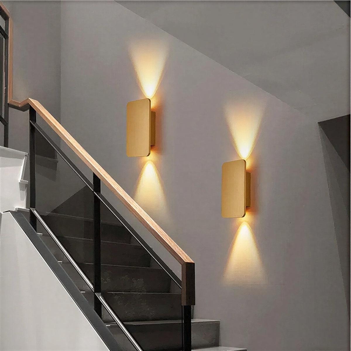 Modern Rectangular Wall Sconce Light With Dual Up Down Beam Lighting