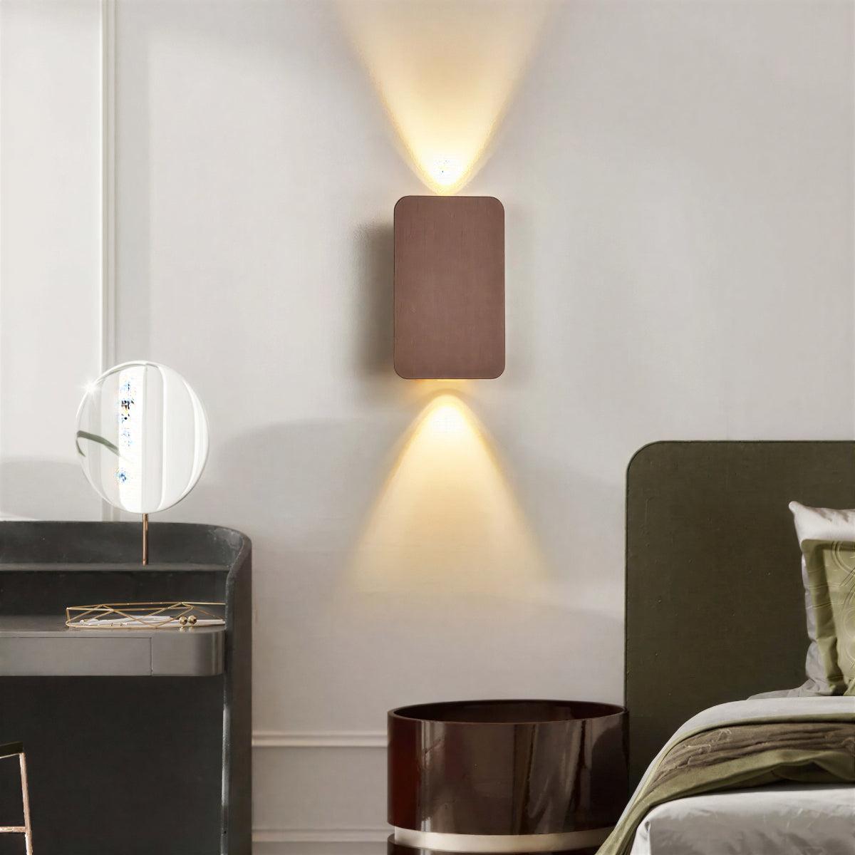 Modern Rectangular Wall Sconce Light With Dual Up Down Beam Lighting