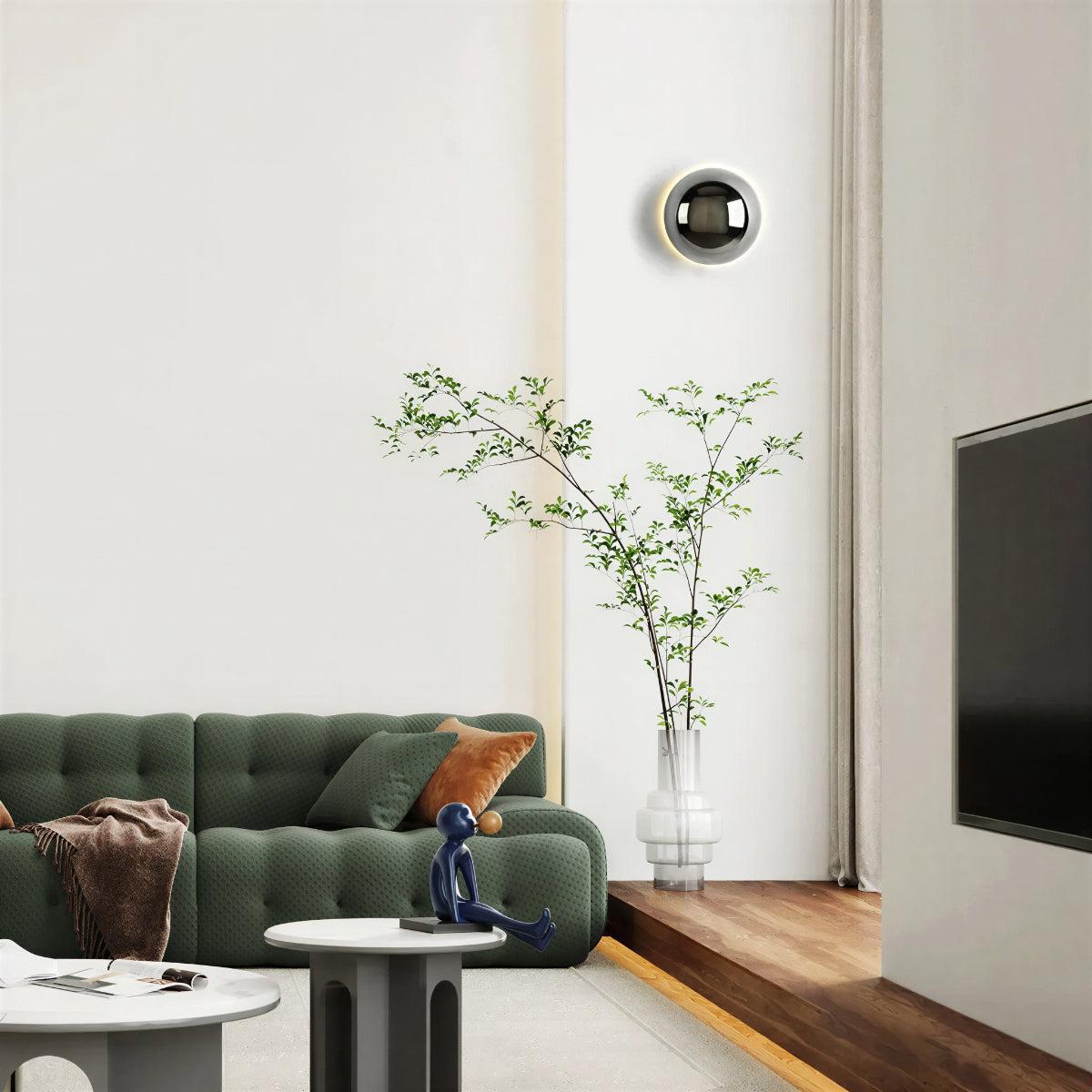 Modern Round Orb Wall Light Sconce Lighting Fixtures With Internal Light