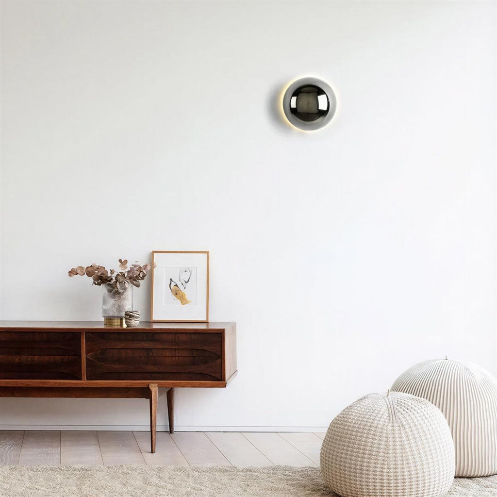 Modern Round Orb Wall Light Sconce Lighting Fixtures With Internal Light