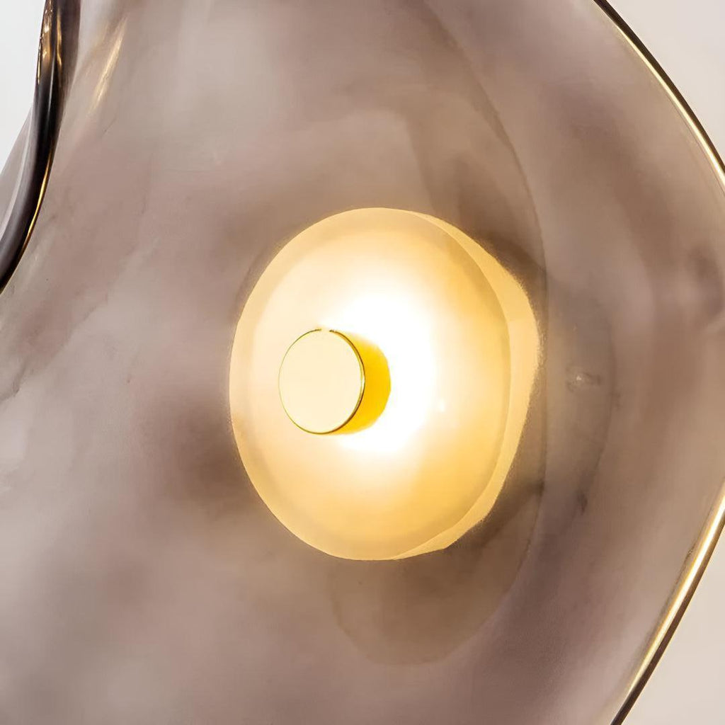 Modern Sculptural Glass Wall Light Sconce Fixture With Diffused Illumination