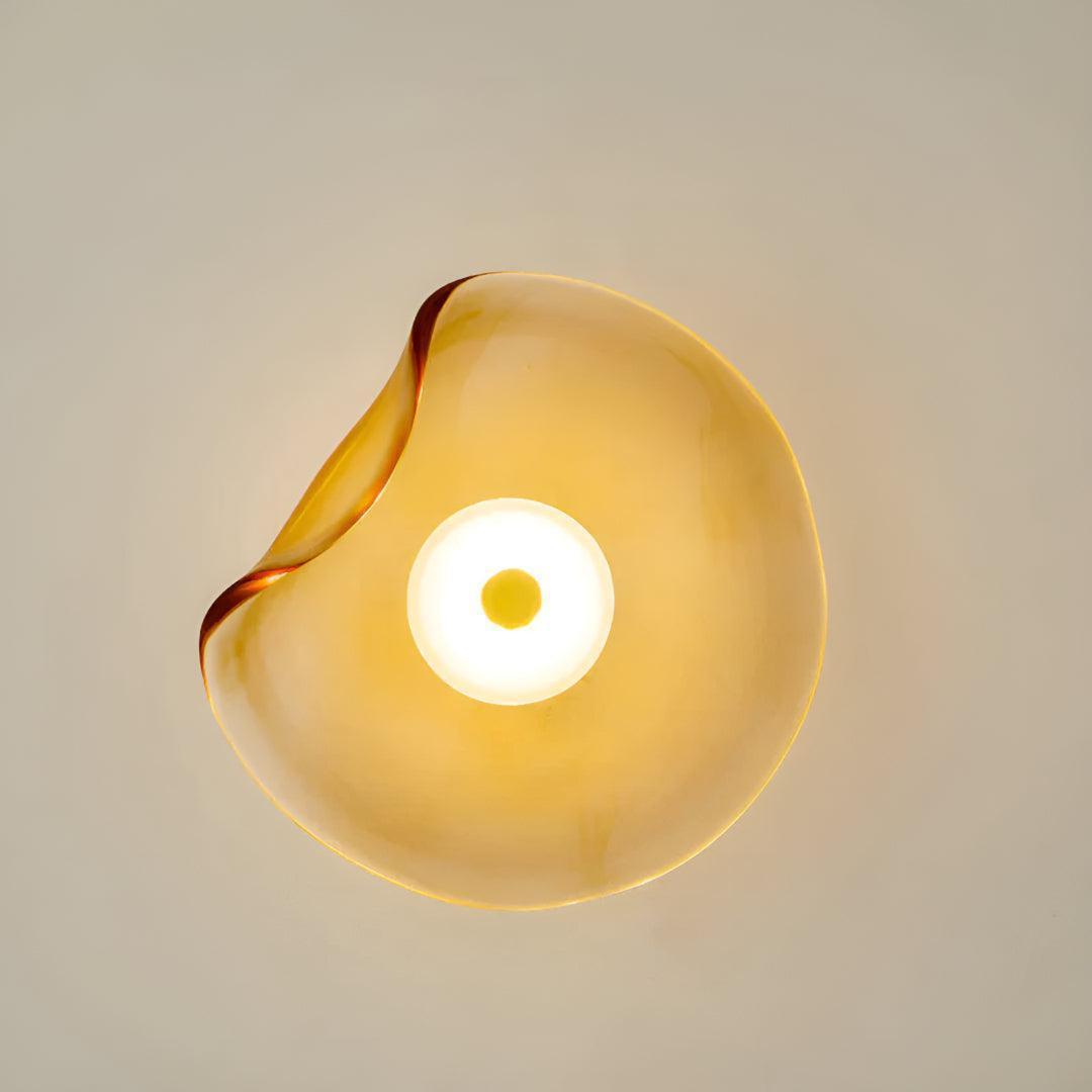 Modern Sculptural Glass Wall Light Sconce Fixture With Diffused Illumination