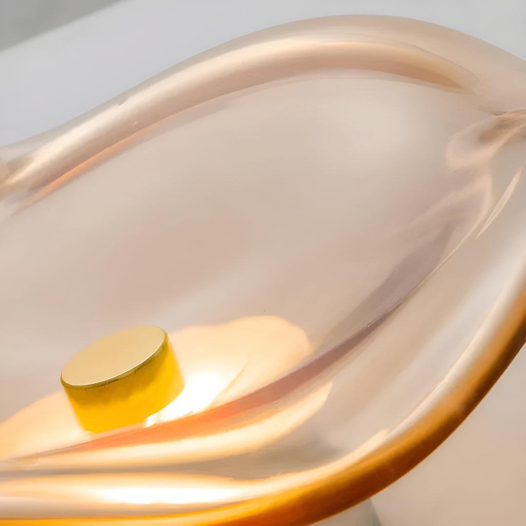 Modern Sculptural Glass Wall Light Sconce Fixture With Diffused Illumination