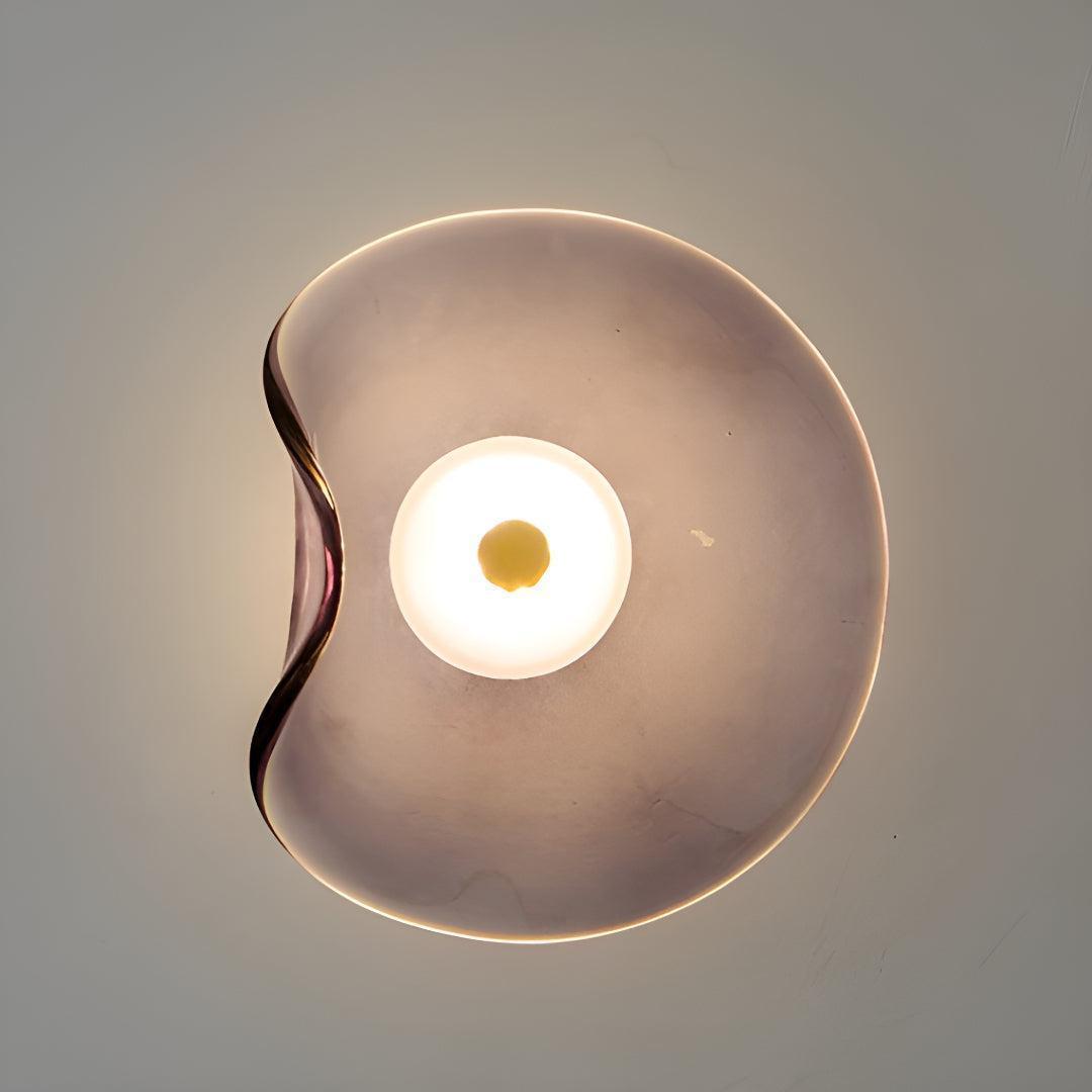 Modern Sculptural Glass Wall Light Sconce Fixture With Diffused Illumination