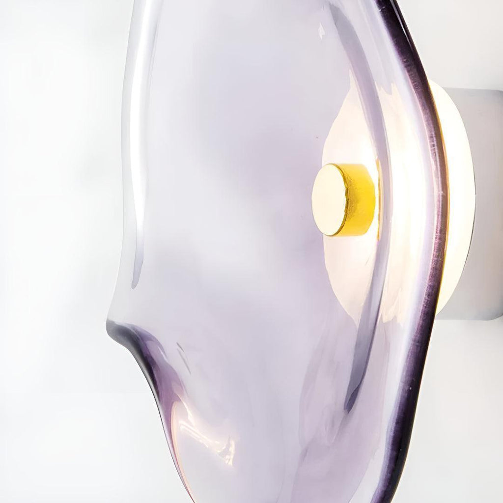 Modern Sculptural Glass Wall Light Sconce Fixture With Diffused Illumination