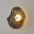 Modern Sculptural Glass Wall Light Sconce Fixture With Diffused Illumination
