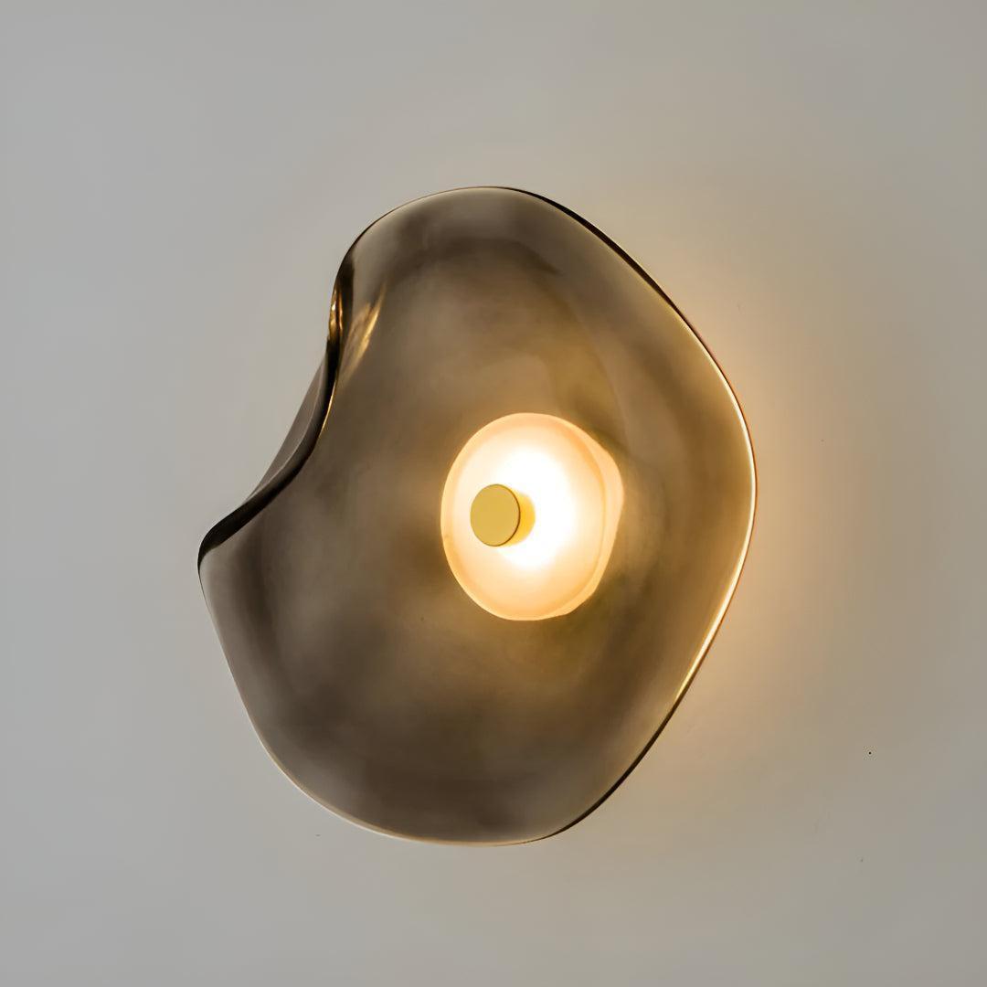 Modern Sculptural Glass Wall Light Sconce Fixture With Diffused Illumination