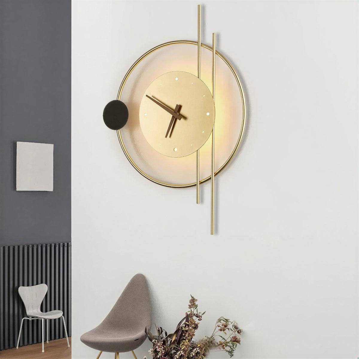 Modern Silent Wall Clock With Integrated Ambient Lighting