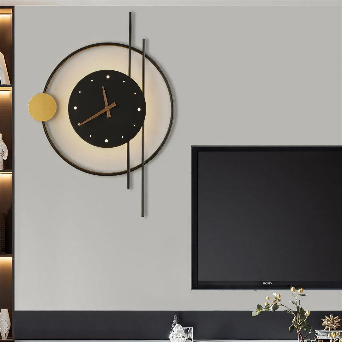 Modern Silent Wall Clock With Integrated Ambient Lighting