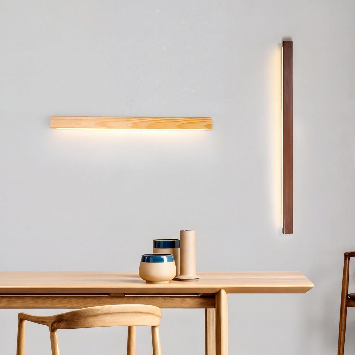 Modern Slim Wood Bar Light Fixture