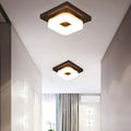 Modern Square Flush Mount Ceiling Light Fixture With Geometric Panel Design