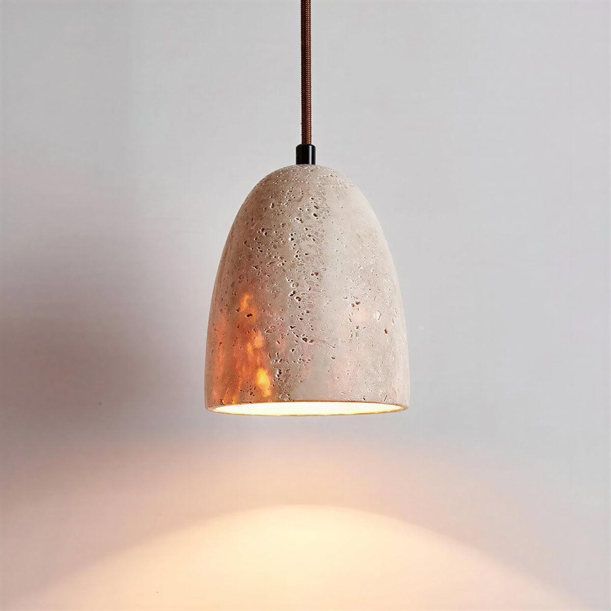 Modern Stone Hanging Pendant Light Fixture With Warm Glow