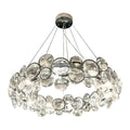 Modern Suspended Crystal Disc Chandelier Light Fixture With Round Circular Design