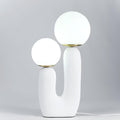 Modern Table Lamp With Unique Minimalist Sculptural Dual Globe Design