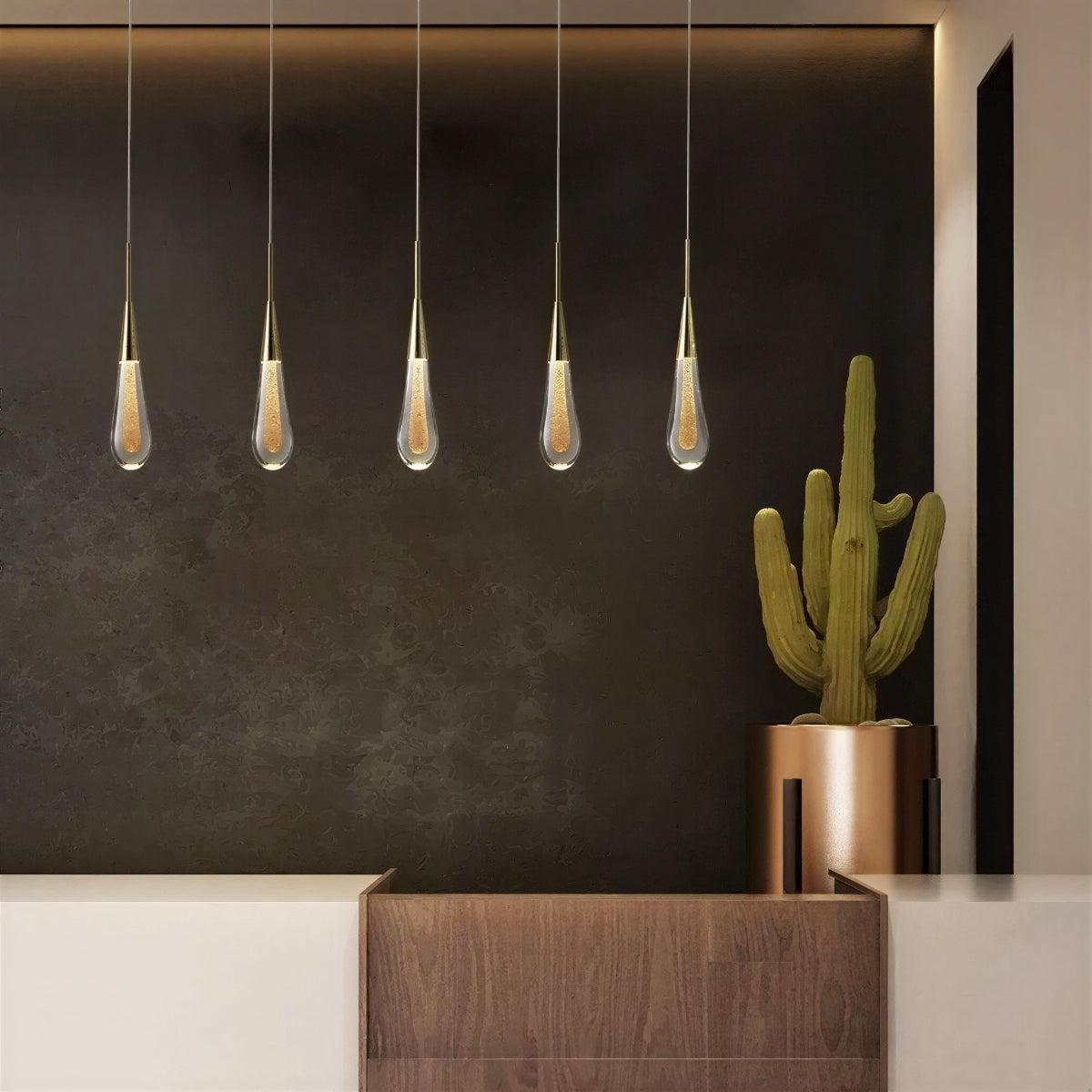 Modern Teardrop Ceiling Pendant Light With Luxury Seeded Effect