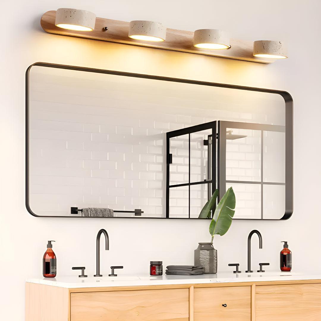 Modern Travertine Styled Wall Sconce Light Fixture For Above Mirror