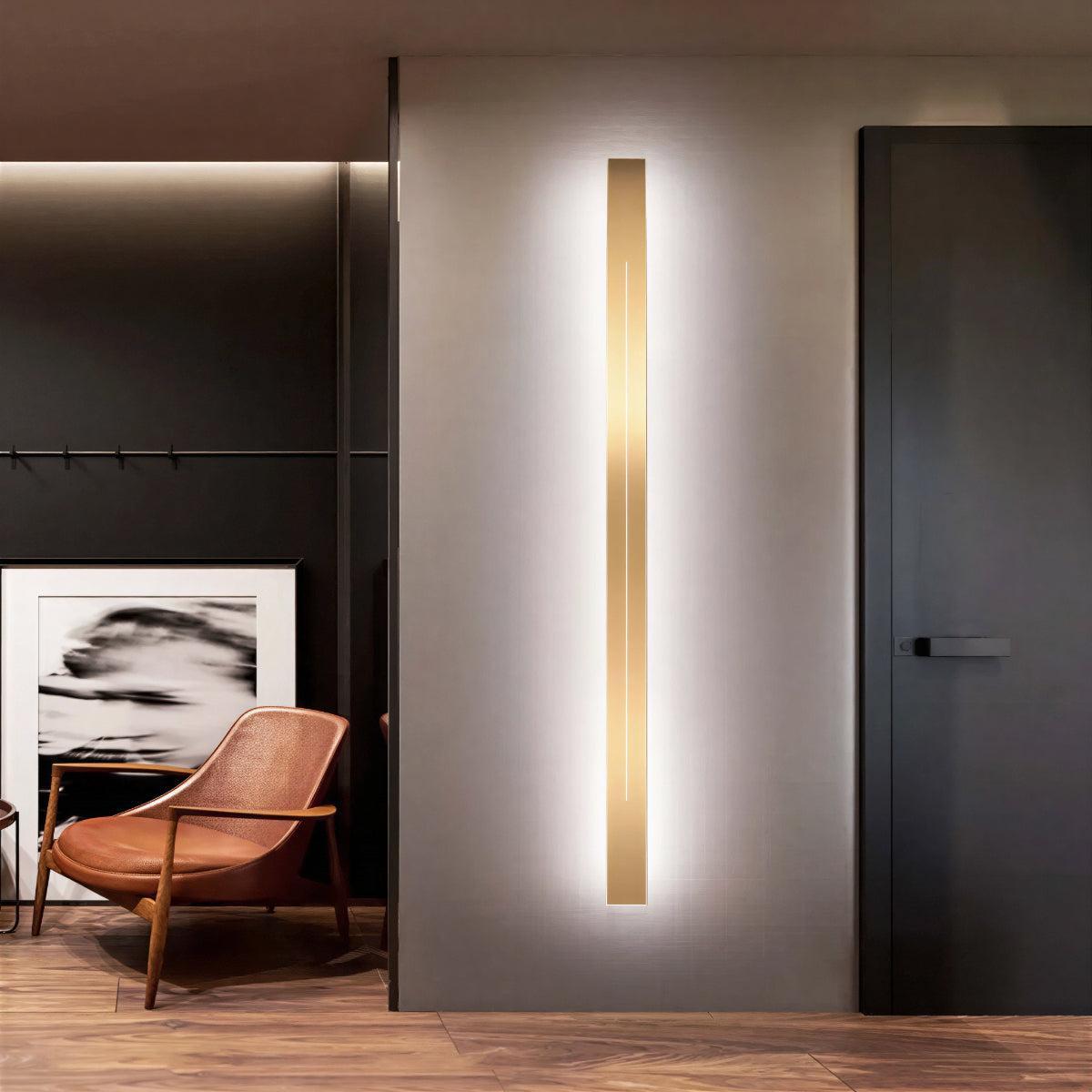 Modern Vertical And Linear Bar Wall Light With Ambient Lighting