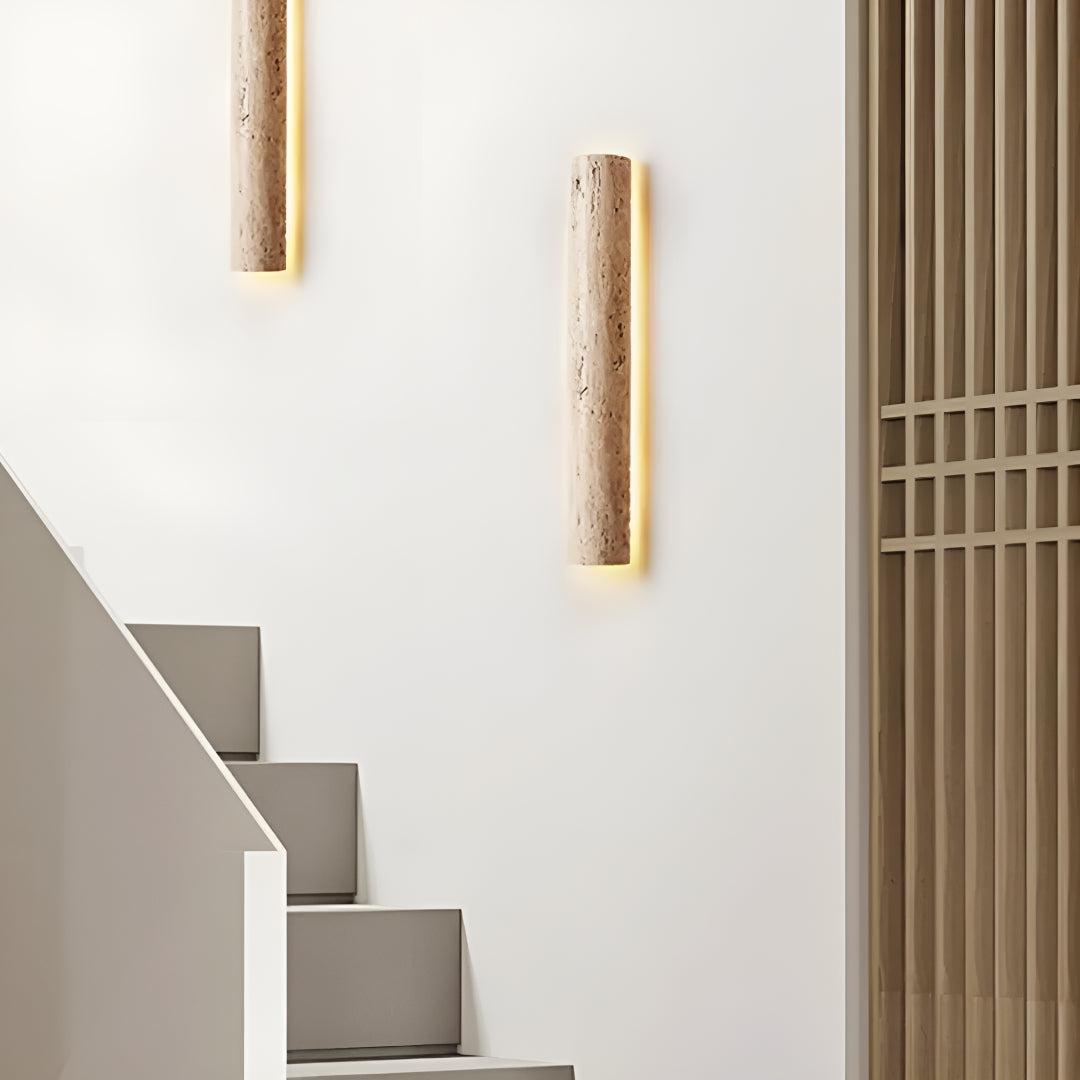 Modern Vertical Natural Stone Styled Wall Sconce Lighting Fixture