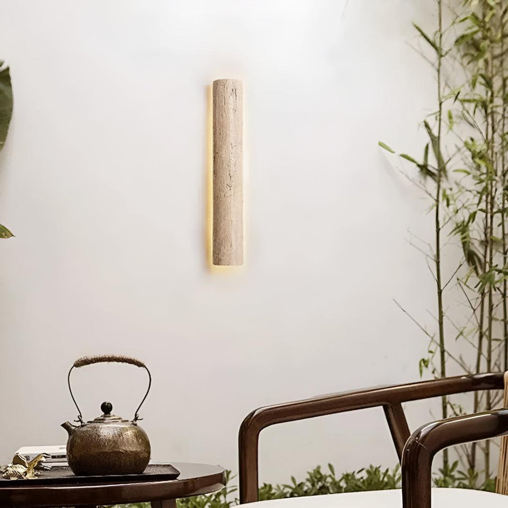 Modern Vertical Natural Stone Styled Wall Sconce Lighting Fixture