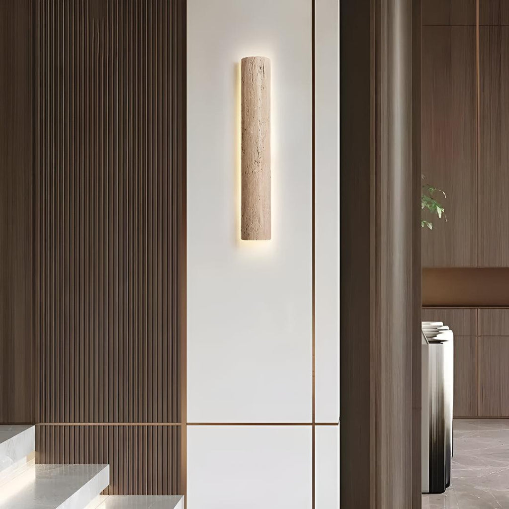 Modern Vertical Natural Stone Styled Wall Sconce Lighting Fixture