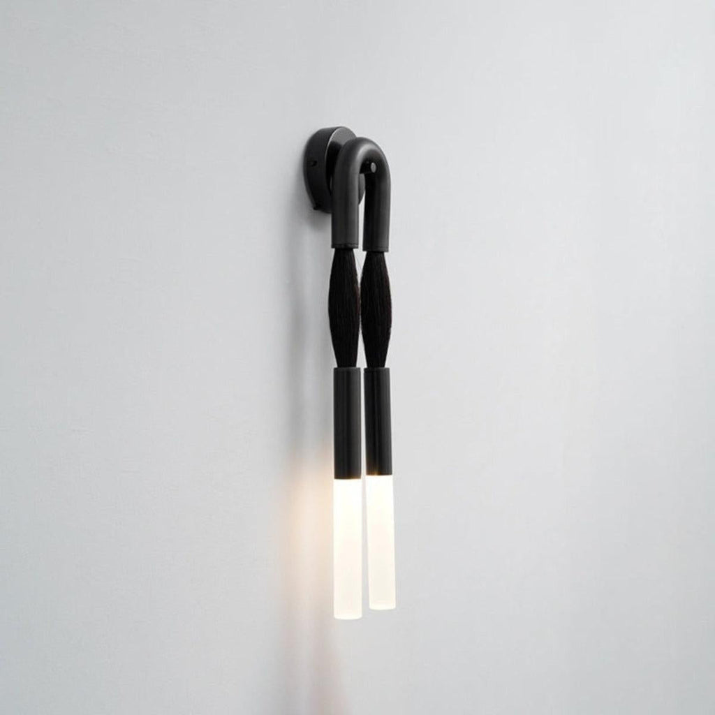 Modern Wall Light Sconce With Double Head Etched Glass