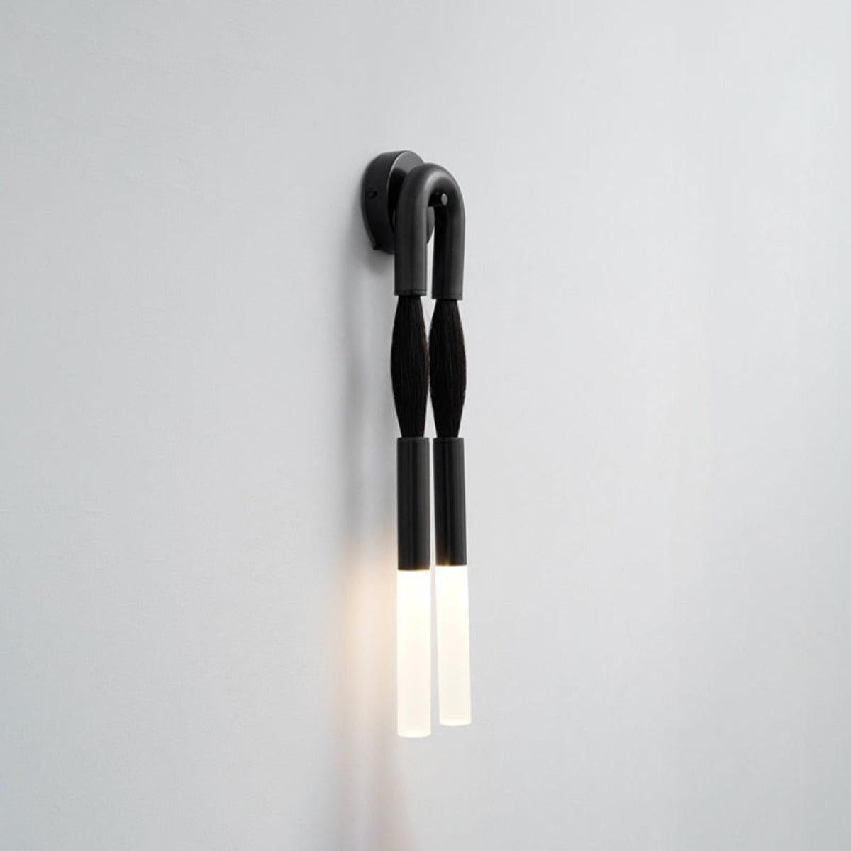 Modern Wall Light Sconce With Double Head Etched Glass