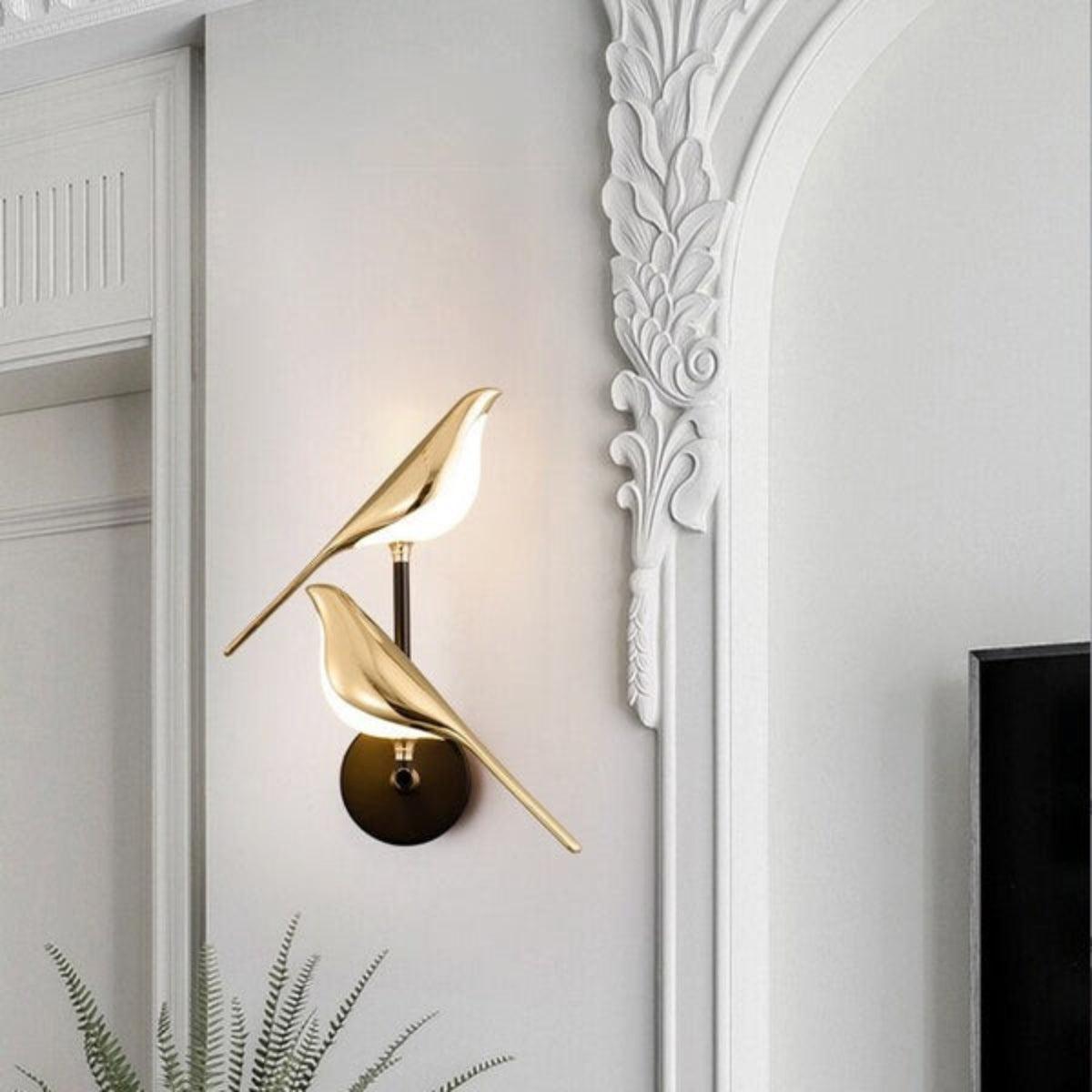Modern Wall Sconce Light With Decorative Bird Design