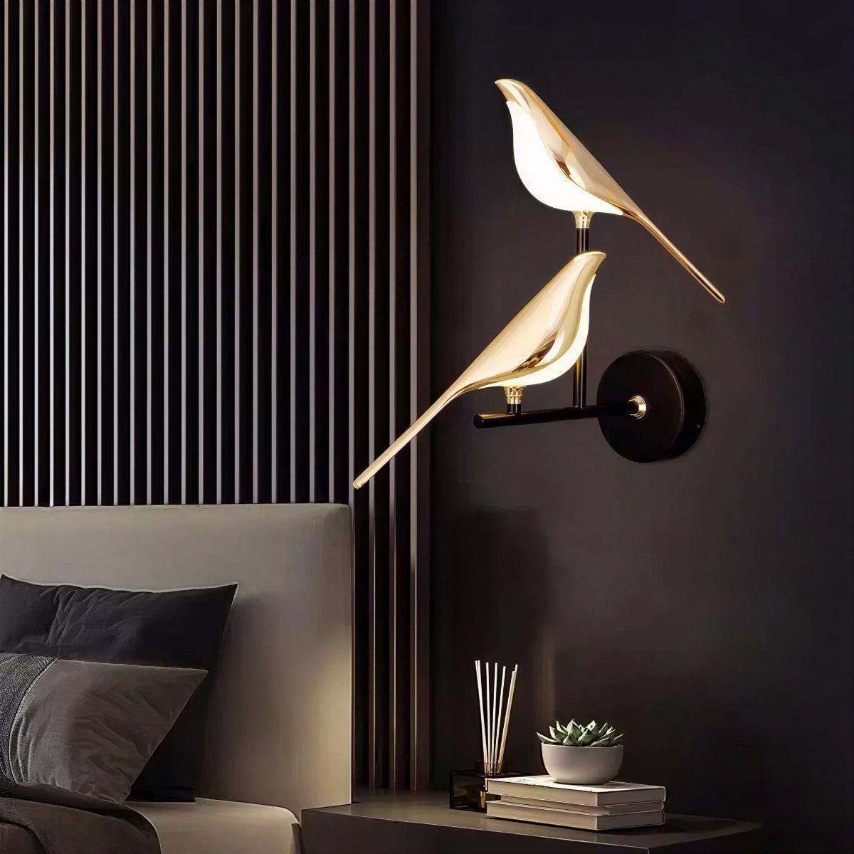 Modern Wall Sconce Light With Decorative Bird Design