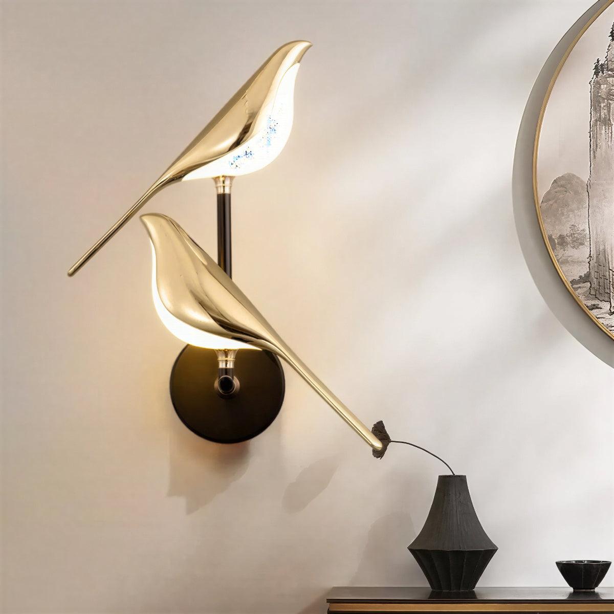 Modern Wall Sconce Light With Decorative Bird Design