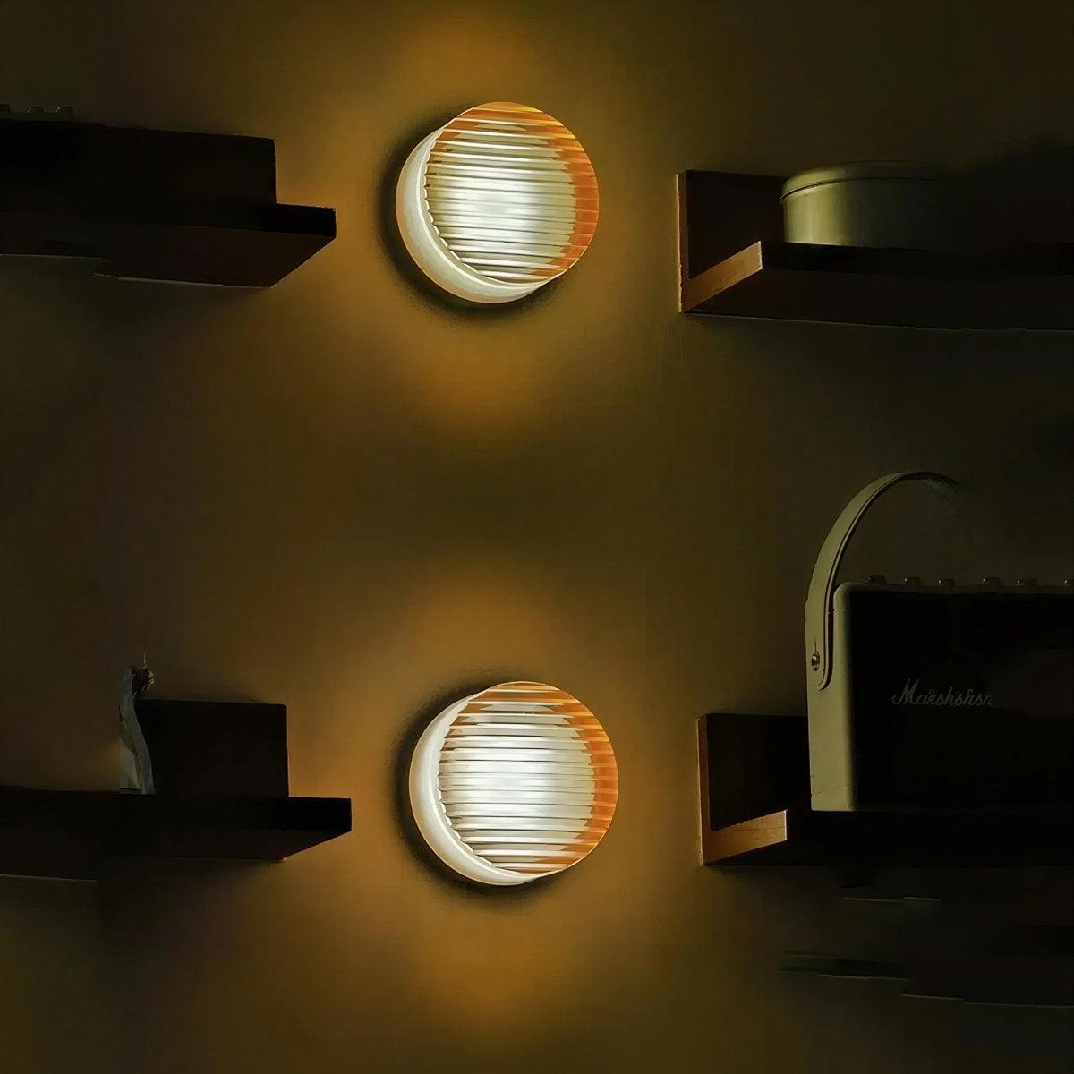Modern Wall Sconce Light With Grated Design And Ambient Glow