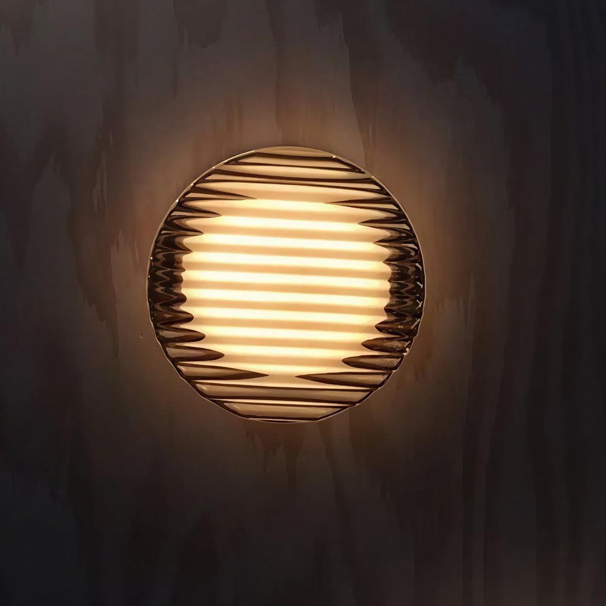 Modern Wall Sconce Light With Grated Design And Ambient Glow