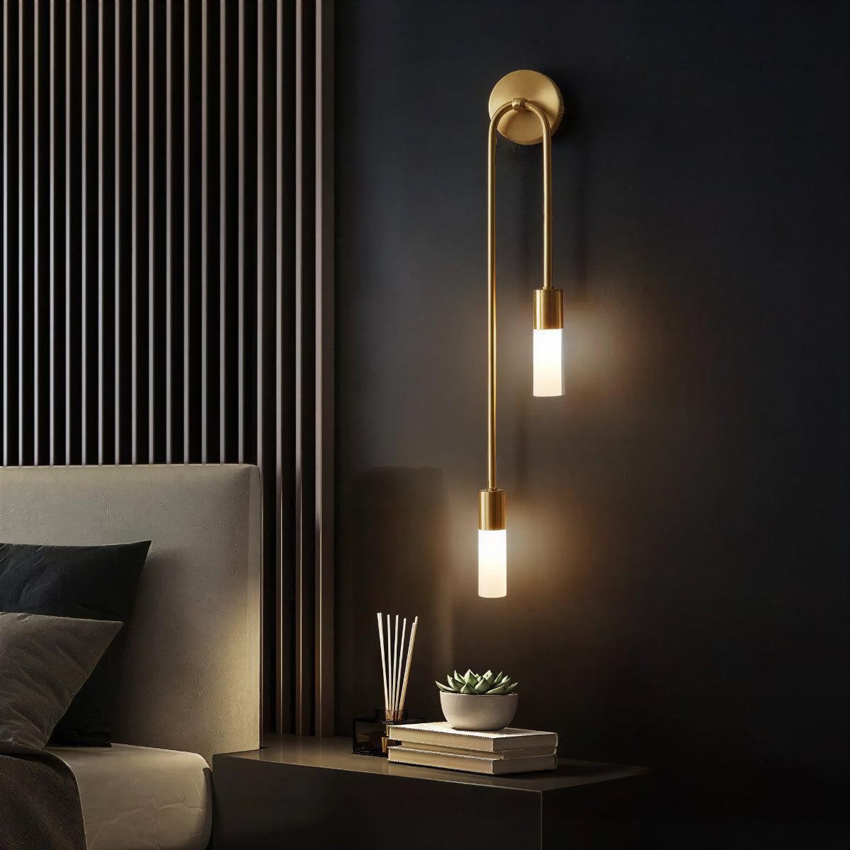 Modern Wall Sconce Light With Hanging Or Upright Dual Glow