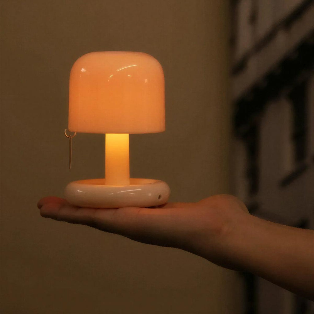 Mushroom Retro Styled Cordless Battery Operated Table Lamp With Touch Control