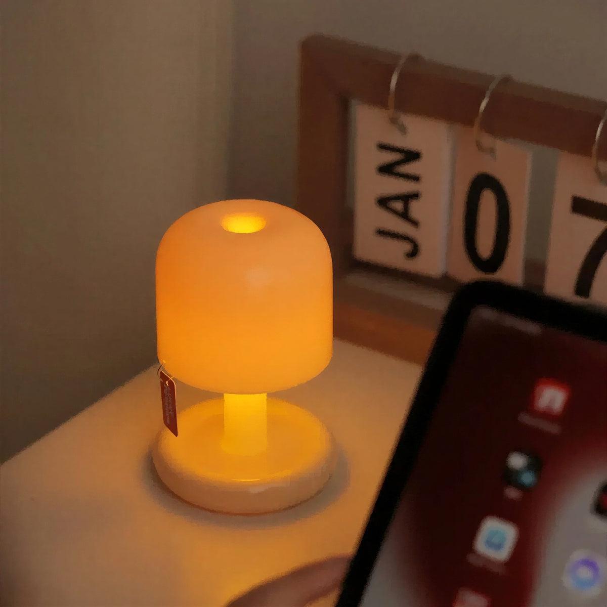 Mushroom Retro Styled Cordless Battery Operated Table Lamp With Touch Control