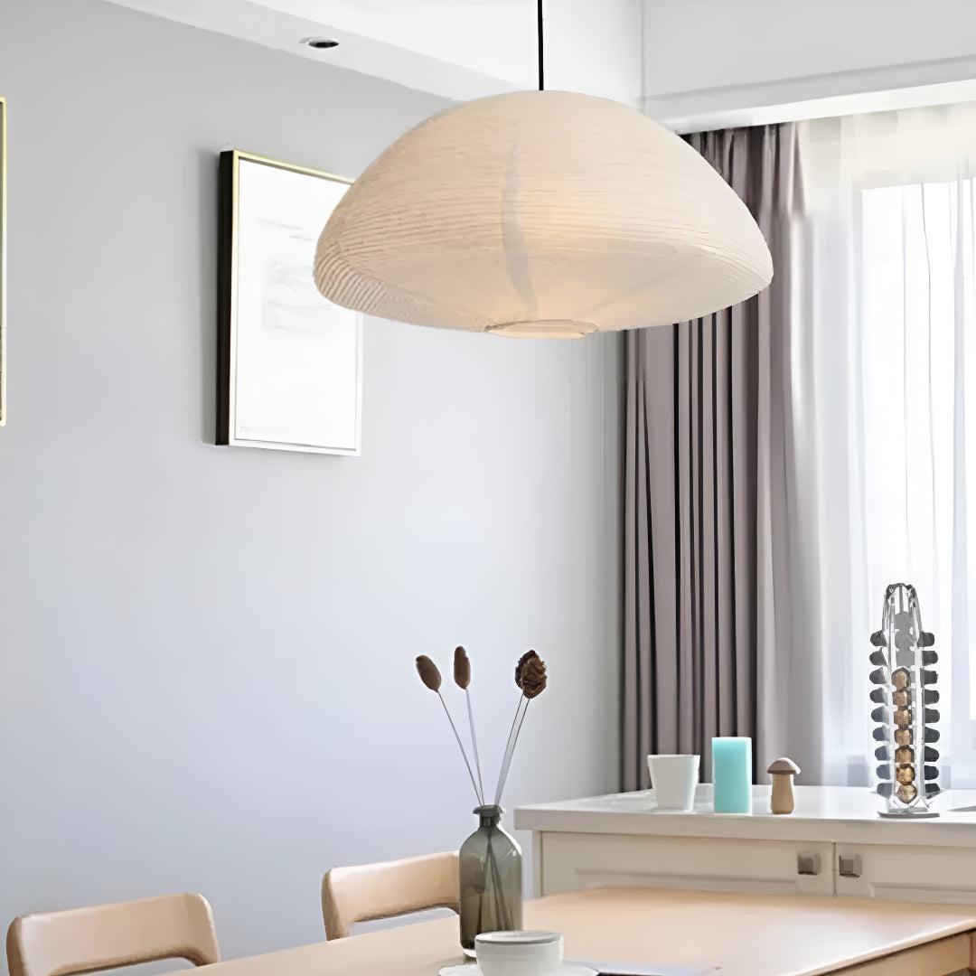 Noguchi Japandi Mid Century Pendant Light Fixture With Paper Design