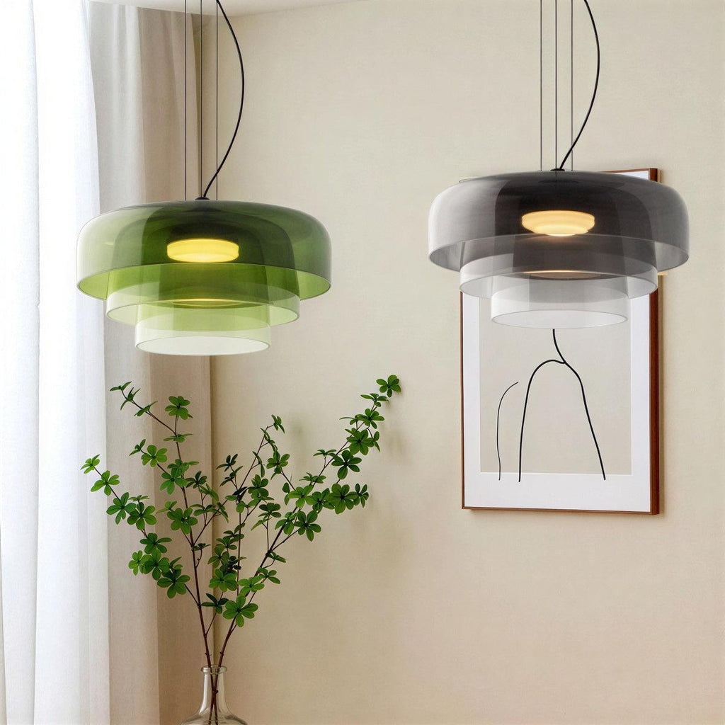 Nordic Glass Pendant Light Featuring Tiered Design