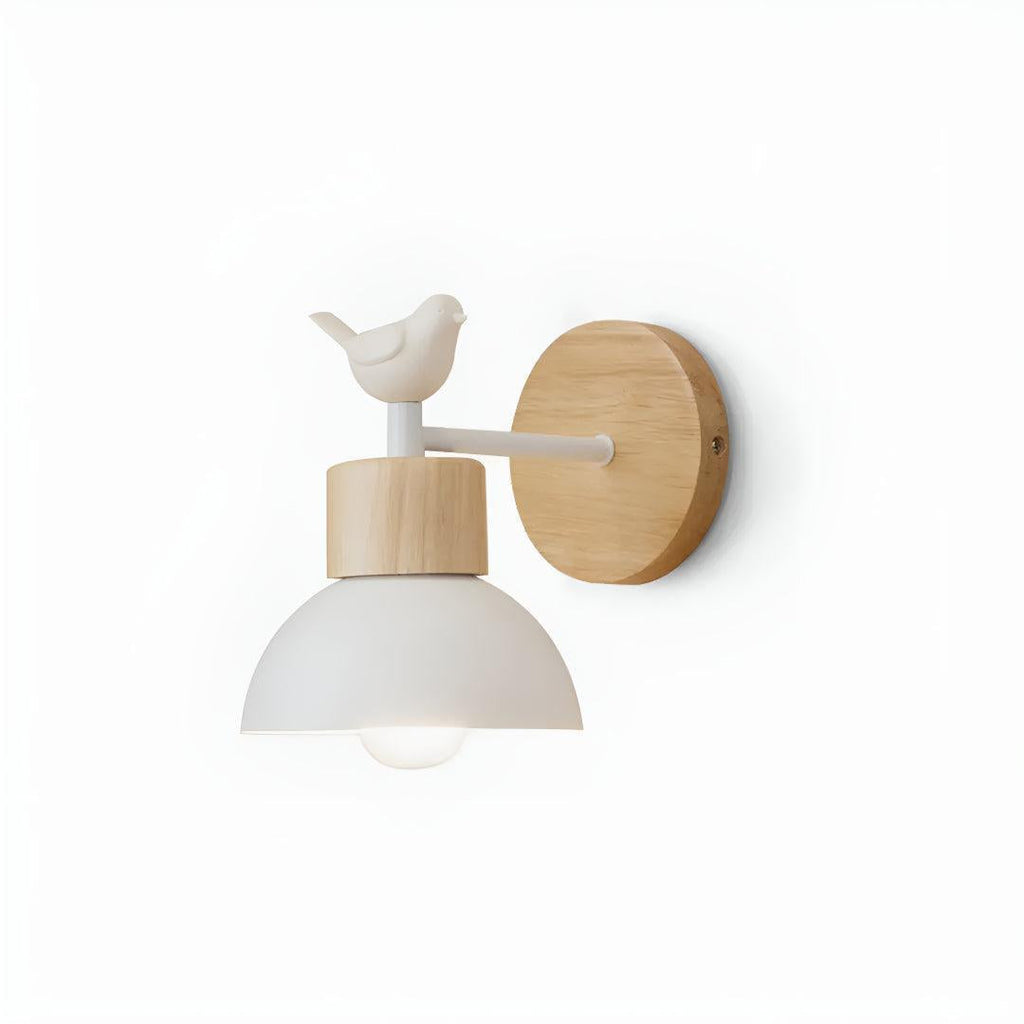 Nordic Wall Sconce Light With Bird Sculpture and Pull Chain