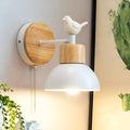 Nordic Wall Sconce Light With Bird Sculpture and Pull Chain