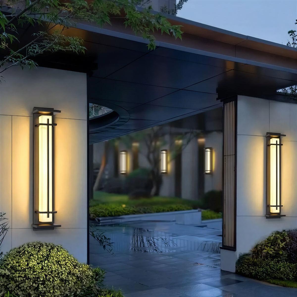 Outdoor Alabaster Diffused Wall Light Lantern For Outdoor Exterior Areas