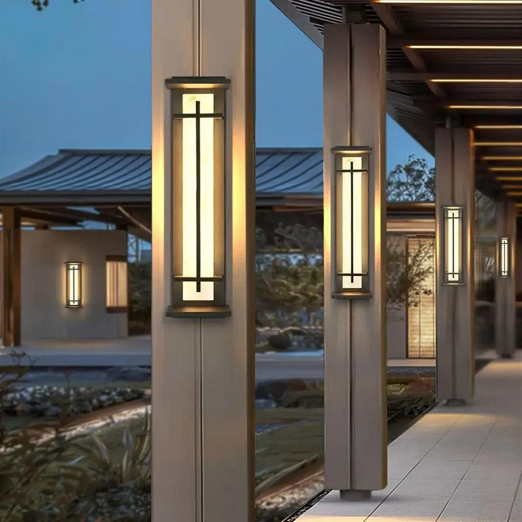 Outdoor Alabaster Diffused Wall Light Lantern For Outdoor Exterior Areas