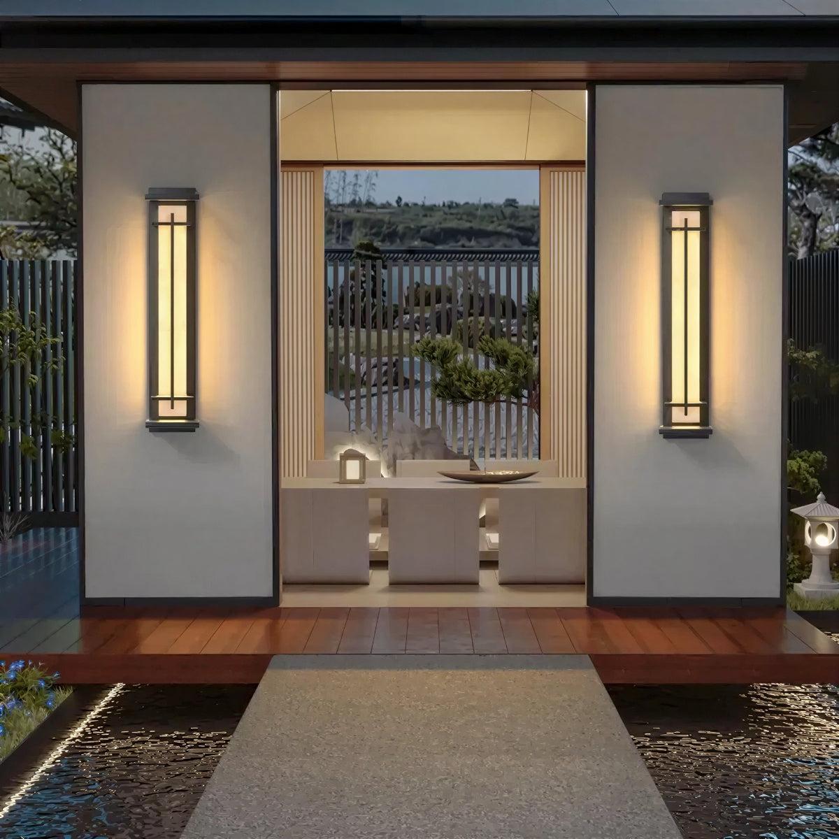 Outdoor Alabaster Diffused Wall Light Lantern For Outdoor Exterior Areas