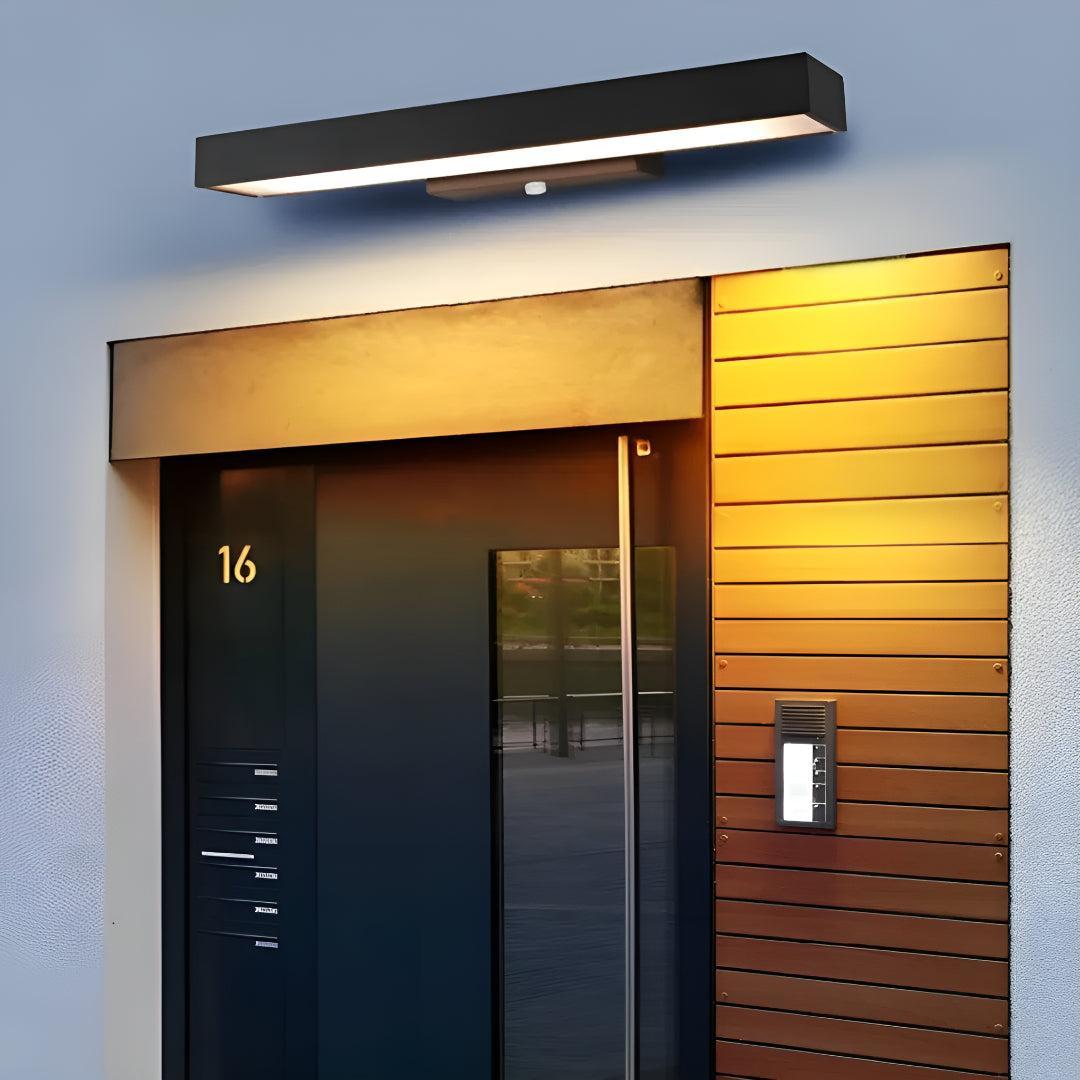 Outdoor Exterior Rectangular Wall Light With Motion Sensor