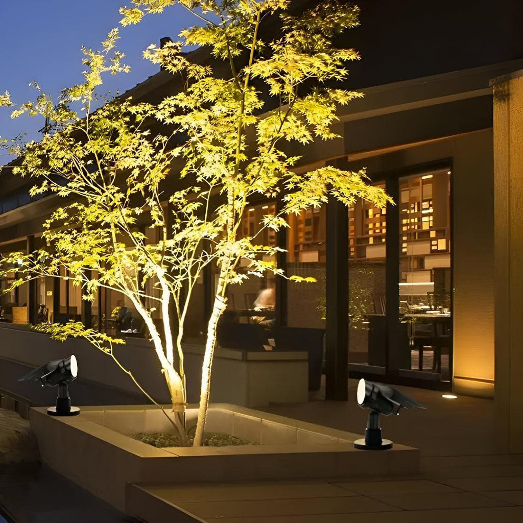Outdoor Exterior Solar Powered Pathway Landscape Light With Stake To Put In Ground And Adjustable Illumination